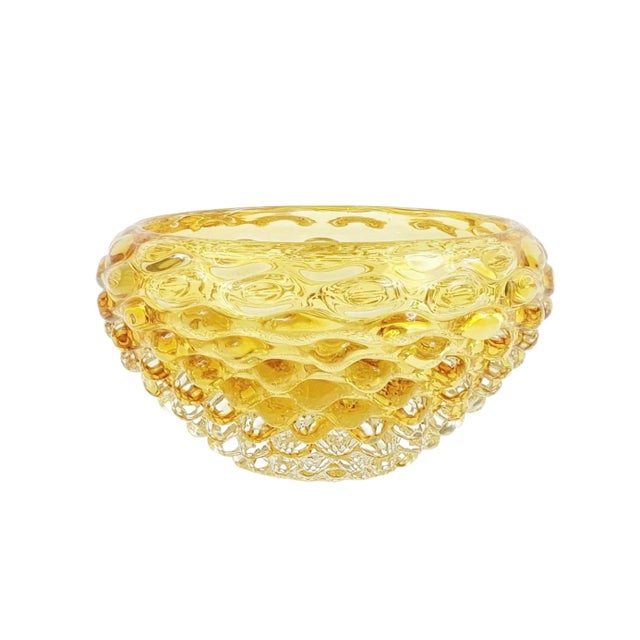 Glass Mid Century Murano Bubble Glass 'Lenti' Series Bowl by Ercole Barovier for Barovier & Toso, Italy, 1940s-1950s For Sale - Image 7 of 7