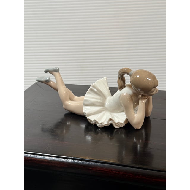 Nao for Lladró Pensive Ballet Porcelain Figurine, Signed For Sale - Image 11 of 12