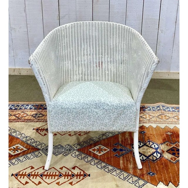 White Lloyd Loom Armchair, 1950s For Sale - Image 8 of 8