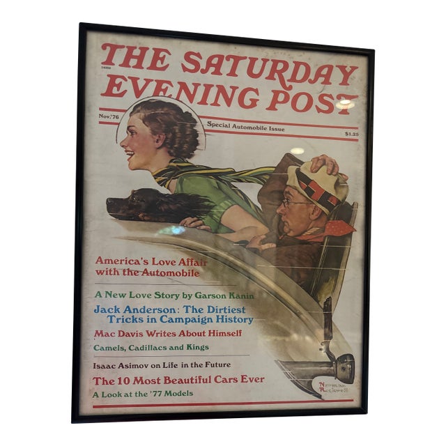 Framed Vintage Norman Rockwell “Exhilaration” Saturday Evening Post Cover1976 For Sale