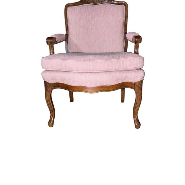 1970s Bernhardt French Provincial Carved Bergère Armchair For Sale In Los Angeles - Image 6 of 13