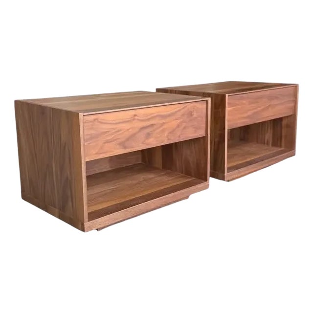 A Pair (2) of Mobican Mimosa 1 Drawer Nightstands High-End Opening/Closing Action • Maple Drawers For Sale