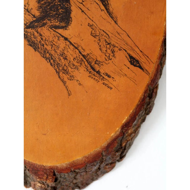 Vintage Barry Nehr Bear Cub Wood Slice Wall Hanging For Sale - Image 9 of 9