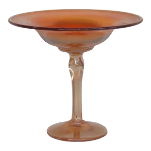 Carnival Glass Marigold Iridescent Pedestal Candy Compote Dish