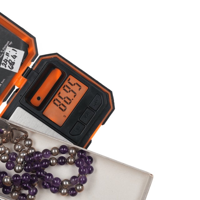 16" Vintage Carol Felley Amethyst and sterling southwestern necklace. No issues, measurements and weight in pics....