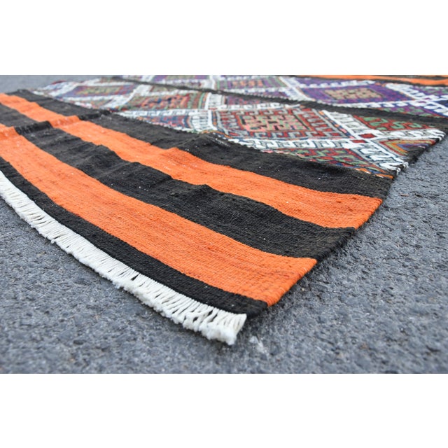 Textile 1970s Tribal Hand Knotted Cecim Kilim For Sale - Image 7 of 11