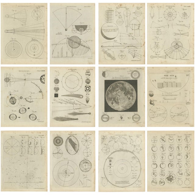 Antique Astronomy Prints by Bell, 1797, Set of 12 For Sale