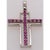 14 Karat White Gold and Pink Topaz Cross Pendant 0.38 TWS For Sale - Image 4 of 6