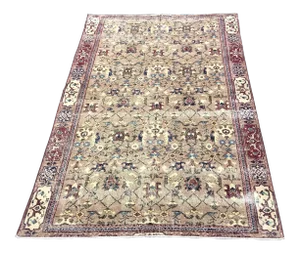 1960s Vintage Distressed Tribal Turkish Wool Area Rug