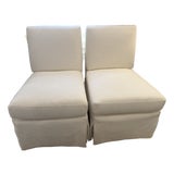 Pair of Highland House Eton Skirted Slipper Chairs For Sale