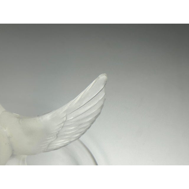 Glass Mid 20th Century Lalique Frosted Crystal Dove Ring Tray - Thalie France For Sale - Image 7 of 10
