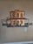 A spectacular, Brutalist mixed-metal wall sculpture depicting a rustic post office. Rendered in the distinct mid-century...