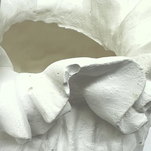 Sculpture Materials 1980's Plaster White Tassel Floor Vase For Sale - Image 7 of 7