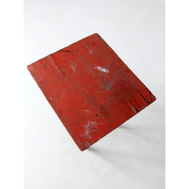 Vintage Rustic Painted Side Table For Sale - Image 6 of 12