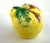 A detailed pair of vintage majolica-style salt and pepper shakers formed as ripe lemons, glazed in saturated yellow with...