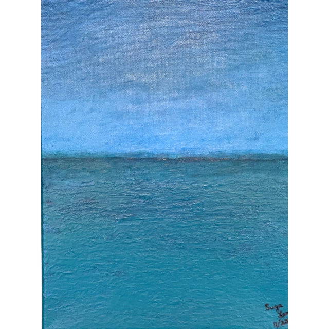 2020s Blue Green Water Seascape Original Painting H2o #107 For Sale - Image 5 of 12