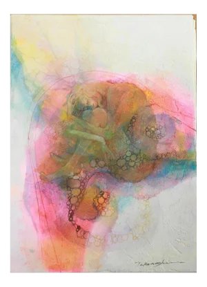 Miyuki Takanashi, Holding Knee, 2020, Tempera, Ink & Egg Emulsion