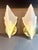 Mid-Century Modern 1970s Pair Vintage Art Deco Triangle Glass Brass Wall Light Sconces For Sale - Image 3 of 10