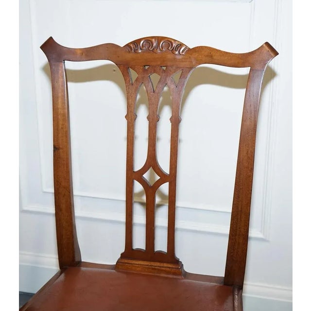 Chippendale Style Dining Chairs with Leather Seats, Set of 5 For Sale - Image 18 of 18