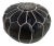 Black Moroccan Leather Pouf Cover For Sale