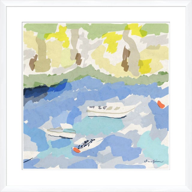 Contemporary Fishing Bay, Early By Dana Gibson, Framed Art Print For Sale - Image 3 of 3