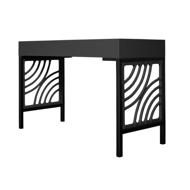 Swirl Writing Desk - Black For Sale In West Palm - Image 6 of 9