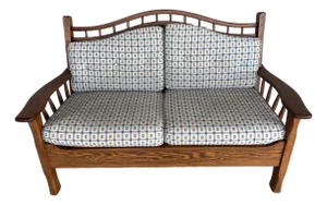 Hunt Country Furniture Shaker Style Light Oak Paddle Arm Settee - Loveseat