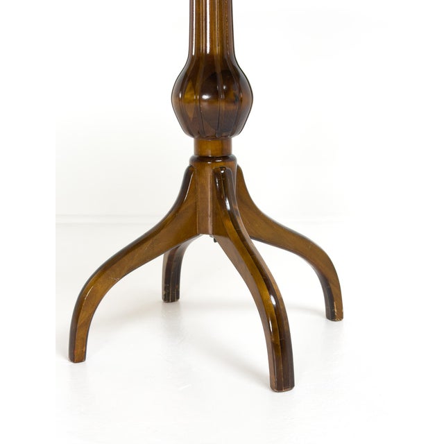 Swedish Grace Round Center Table with Floral Marquetry, Sweden, 1930s For Sale - Image 4 of 8