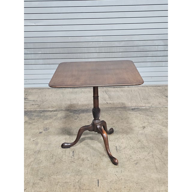 Brown Late 20th Century Kittinger Williamsburg Mahogany Square Tilt Top Table Occasional Table Cw 69 For Sale - Image 8 of 11