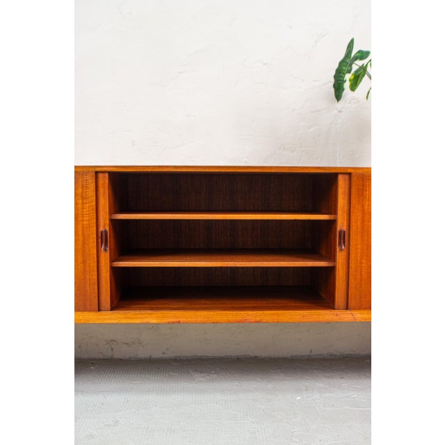 Mid-Century Danish Sideboard with Rolling Doors Teak by Ejnar Larsen & Aksel Bender for Næstved Furniture Factory, 1960s For Sale - Image 6 of 18