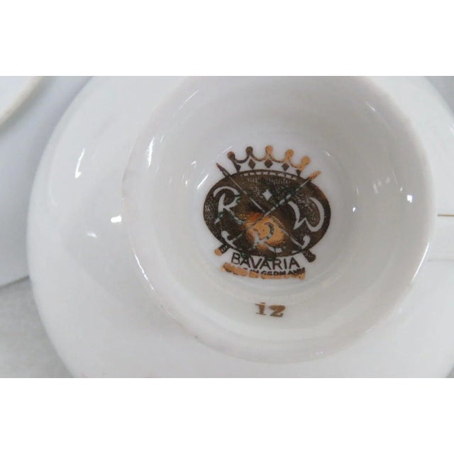 Mid 20th Century Rudolf Wachter Kirchenlamitz Porcelain Floral Tea Cup Saucer Dessert Plate For Sale - Image 5 of 11