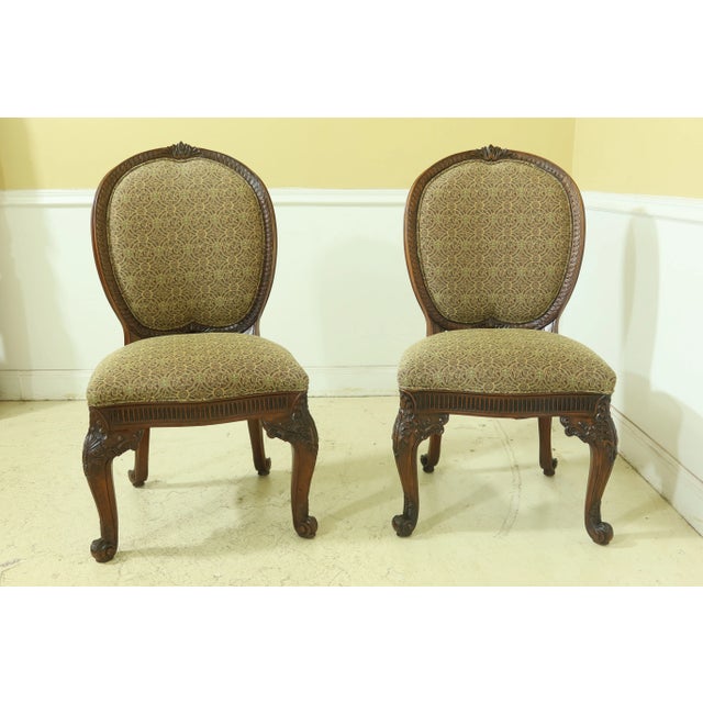 Pair Henredon Oversized Upholstered Georgian Side Chairs For Sale - Image 12 of 12