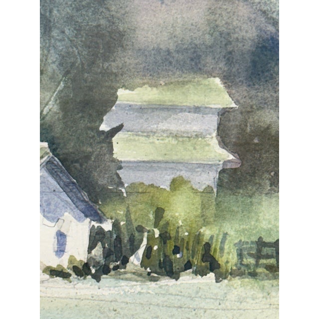 Russ Hensling Colonial Style White House Watercolor, Signed For Sale In San Francisco - Image 6 of 12