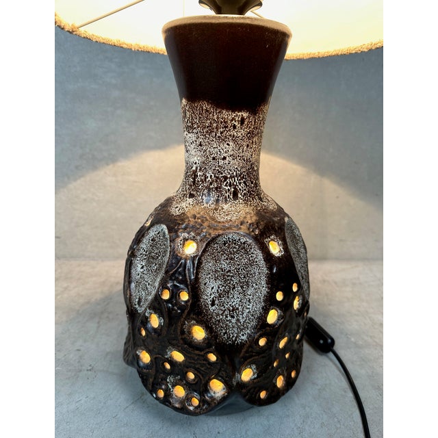Vintage Fat Lava Ceramic Table Lamp, 1970s For Sale - Image 10 of 12