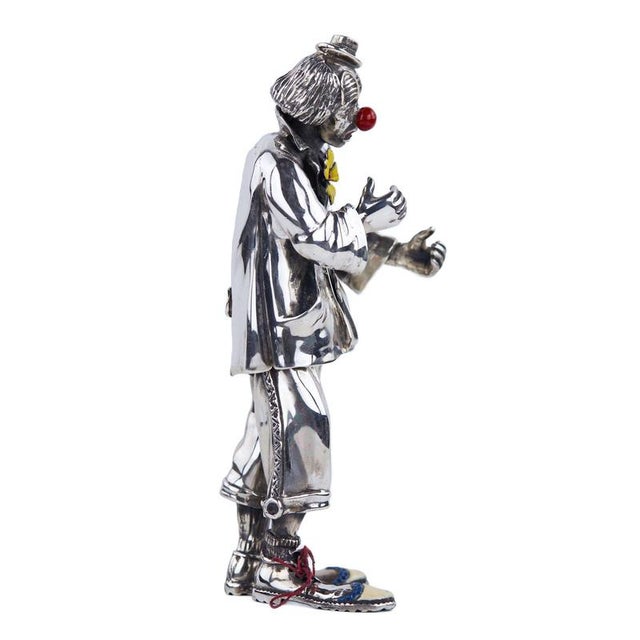 Silver Clown Figurine by Vittorio Ancini Italy, Arezzo, Late 20th Century For Sale - Image 6 of 10