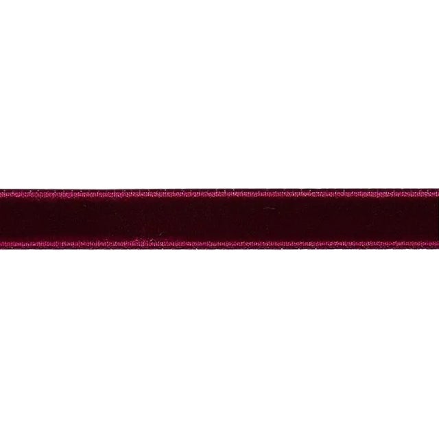 Sample - Schumacher Velvet Tape Narrow in Aubergine For Sale