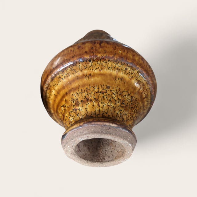 Dümler & Breiden Mid Century Lava Glazed Stoneware Vase Vessels- A Pair For Sale - Image 4 of 10