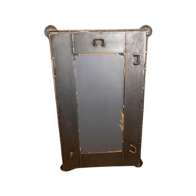 1980s Vintage Wall Mirror Hand Forged Metal and Mixed Sculpture Pottery Pieces For Sale - Image 5 of 6