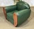 Art Deco Style Club Chair in Leather and Beech, 1980s For Sale - Image 4 of 11