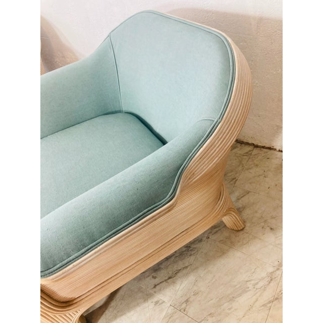 Vintage Coastal Pencil Reed Set, Chairs and Ottoman - 3 Pieces For Sale - Image 9 of 13