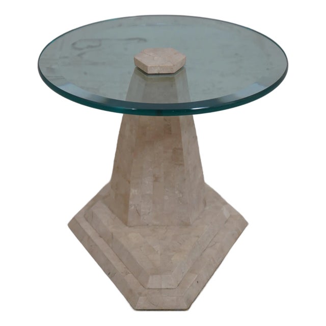1990s Maitland Smith Modern Design Tessallated Marble Occasional Table For Sale