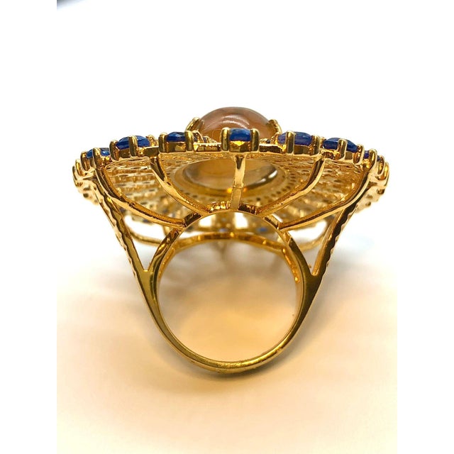 Bochic "Orient" Natural Opal, Kyanite & Diamond Ring Set In 18K & Silver For Sale - Image 12 of 18