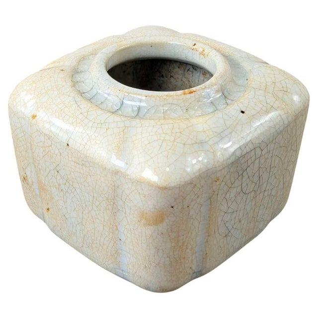 20th Century Chinese Celadon Crackle Glaze Scholars Brush Washer For Sale - Image 9 of 9