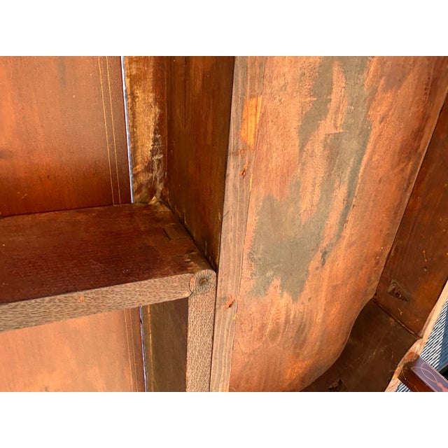 19th Century Federal Style Mahogany & Satinwood Inlaid Card Table – Antique Hepplewhite Flip-Top Game / Demilune Console Table For Sale - Image 13 of 14