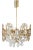 Gilt Brass Facet Cut Crystal Glass Chandelier from Palwa, 1970s For Sale