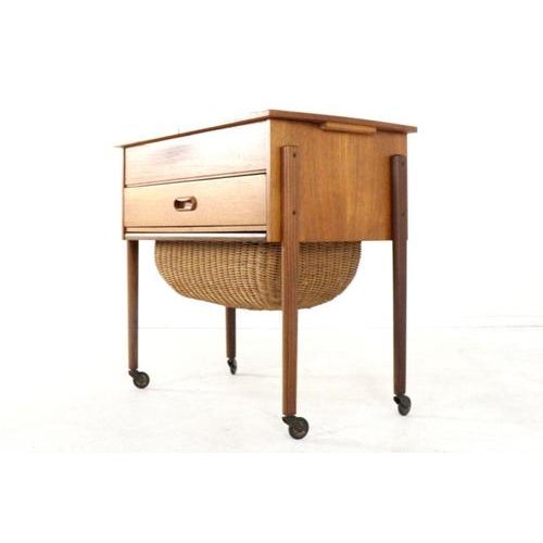 Brown Danish Sewing Cabinet in Teak, Denmark For Sale - Image 8 of 14