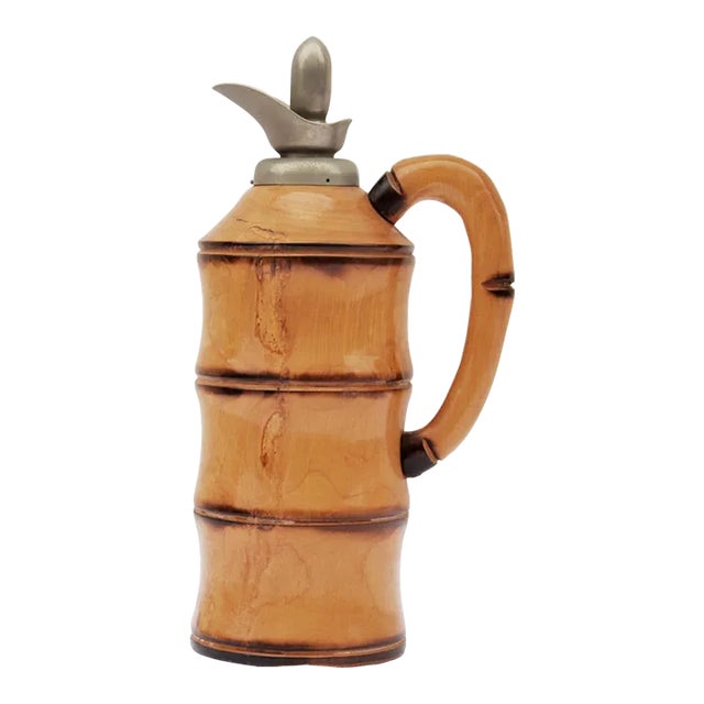 Midcentury Bamboo Thermos Decanter Aldo Tura for Macabo, Italy, 1950s For Sale