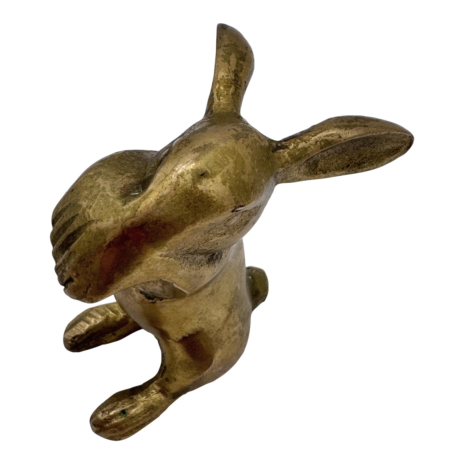 Vintage Solid Brass Bunny Rabbit Figurine | Chairish