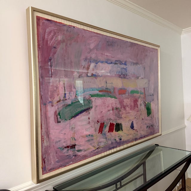 Abstract Signed, Oversized Edith Kuhnle Abstract Titled Cleveland Park For Sale - Image 3 of 10