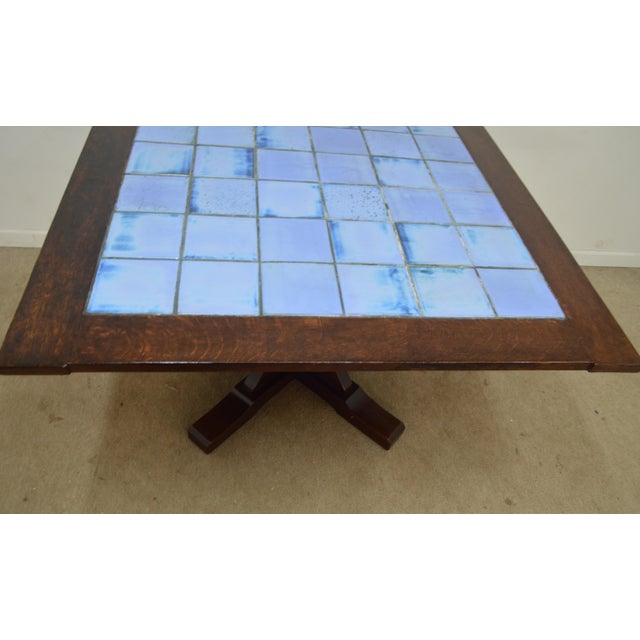Stickley Arts and Crafts Tile Top Dining Table For Sale - Image 9 of 11